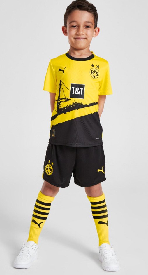 2023/2024  Kids Size Dortmund Home set ( jersey+Shorts )