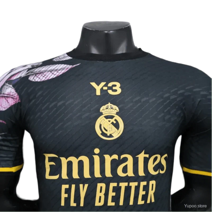 Real madrid Jersey with Y-3 in black Close up look