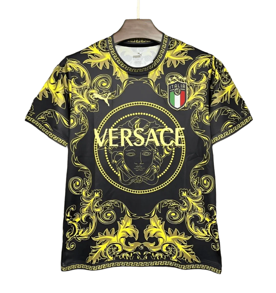 Edición especial Italia x Versace 2024/2025 Kit negro dorado - Versión para aficionados 