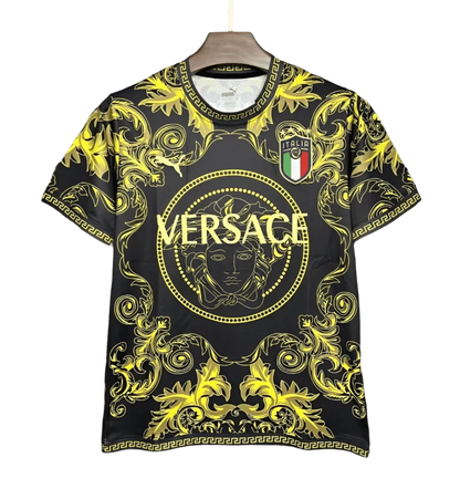 Edición especial Italia x Versace 2024/2025 Kit negro dorado - Versión para aficionados 