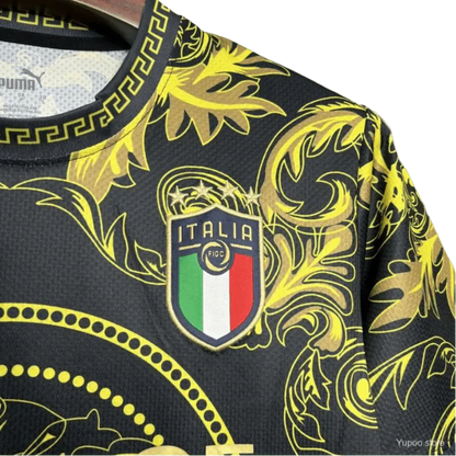 Edición especial Italia x Versace 2024/2025 Kit negro dorado - Versión para aficionados 