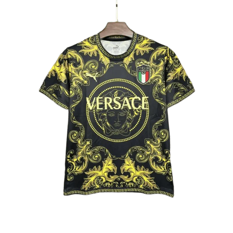 Edición especial Italia x Versace 2024/2025 Kit negro dorado - Versión para aficionados 