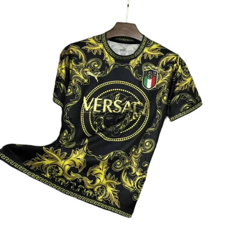 Edición especial Italia x Versace 2024/2025 Kit negro dorado - Versión para aficionados 