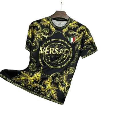 Edición especial Italia x Versace 2024/2025 Kit negro dorado - Versión para aficionados 