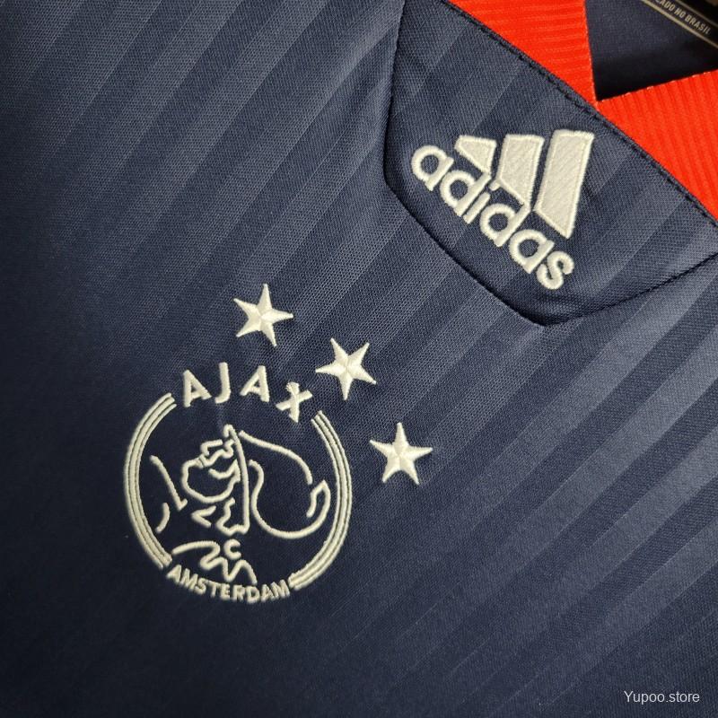 23/24 Ajax Icon Blue kit Borduurlogo - Fanversie