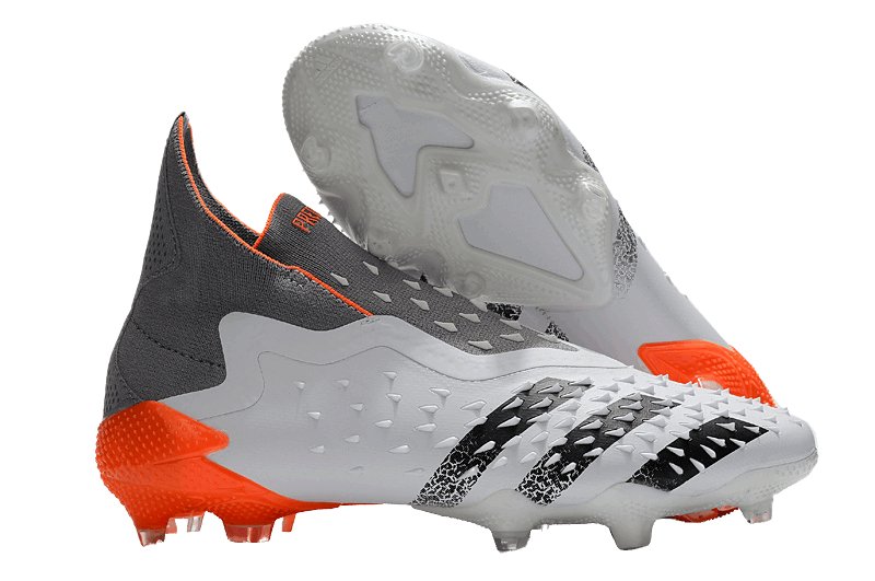 Adidas Predator Freak+ Whitespark FG - Wit Donker Metallic Zilver Rood 