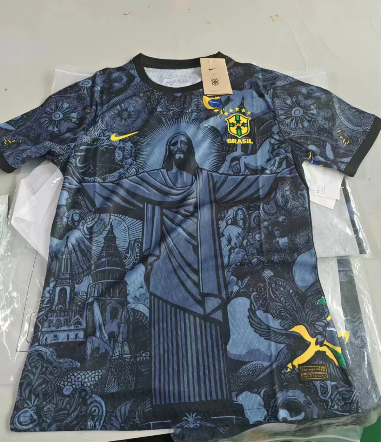 Real image of the  Brazil Jesus Jersey